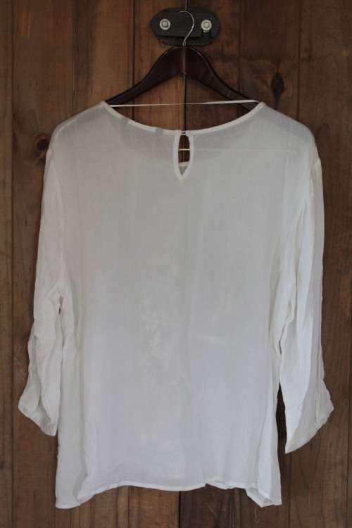 White Boho Top by Real Clothing (XXL)