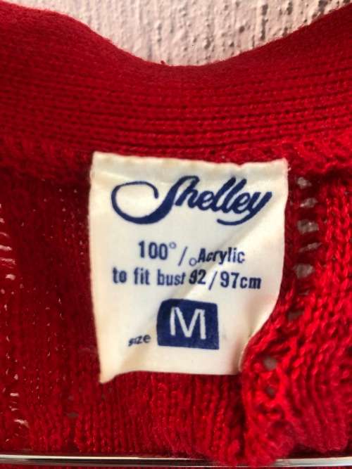 Red Vintage Knit Cardigan (Small / Medium)