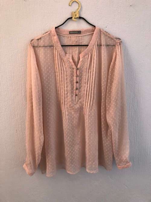 Pink Semi Sheer Top by Wooloworths (Size 18)