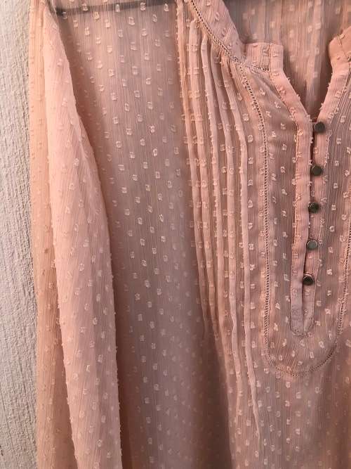 Pink Semi Sheer Top by Wooloworths (Size 18)