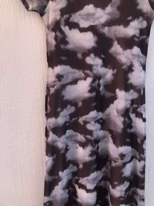 Cloud Print Mesh 90`s Dress (Small)