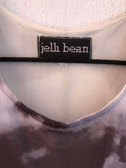 Cloud Print Mesh 90`s Dress (Small)