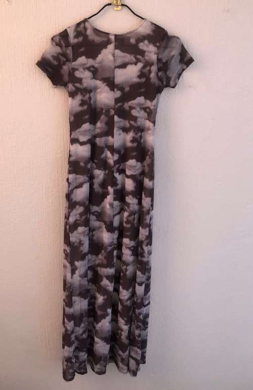 Cloud Print Mesh 90`s Dress (Small)