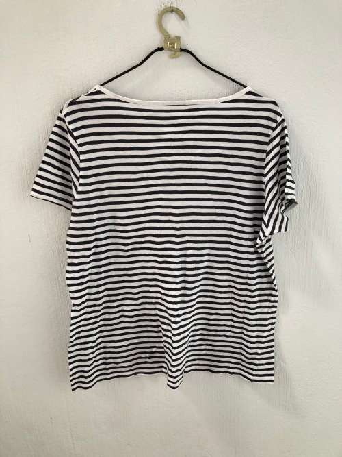 Black and White Striped Basci T Shirt (XL)