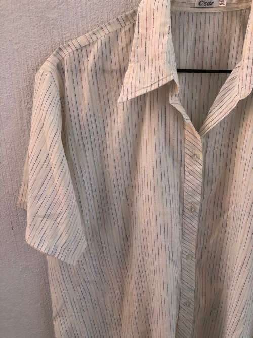 Vintage Colourful Striped Button Up Shirt (XXL)