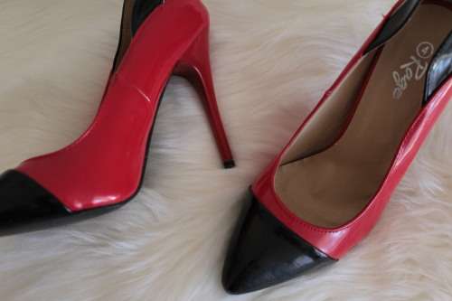 Red and Black Heels by Rage (Size 4)