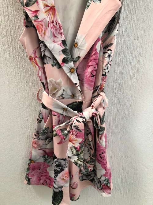 Cute Floral Belted Playsuit (Small)