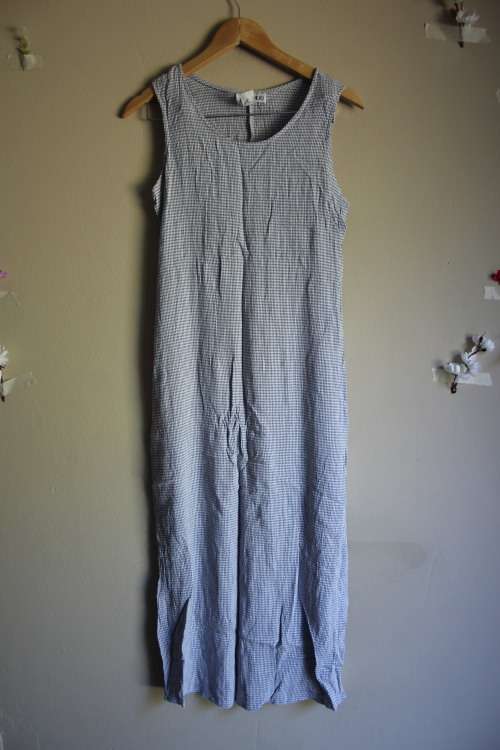 Blue and White 90`s Gingham Dress (Size 12)