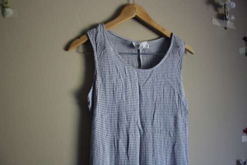 Blue and White 90`s Gingham Dress (Size 12)