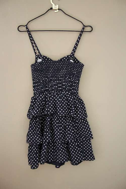 Cute Polka Dot Navy and White Strappy Dress by HandM (SA Size 34 / Eur Size 36)