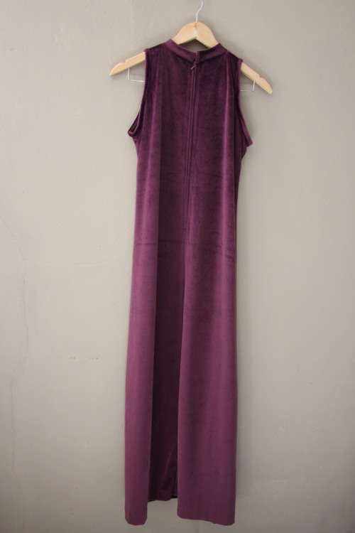 Purple Velvet Sleeveless Dress (Medium / Large)