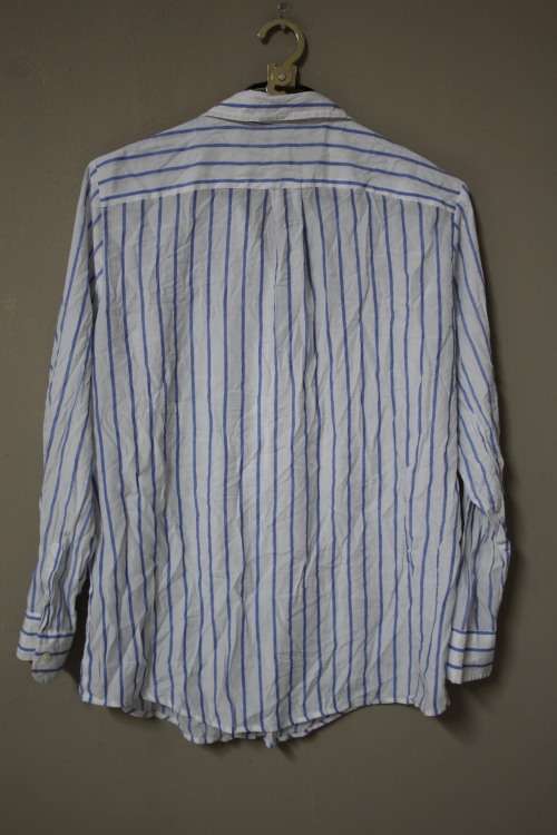 Banana Republic Blue and White Button Up Shirt (Large)