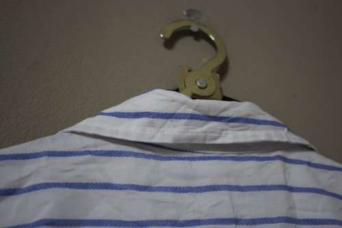 Banana Republic Blue and White Button Up Shirt (Large)