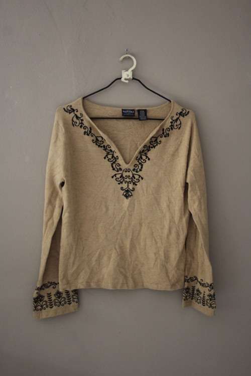 Early 2000`s Brown Knit Top (Medium / Large)