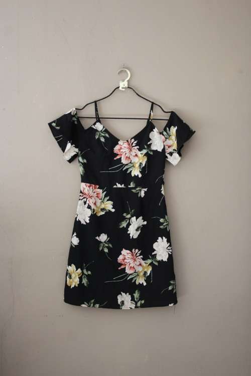 Black Floral Dress by Topshop (Small)