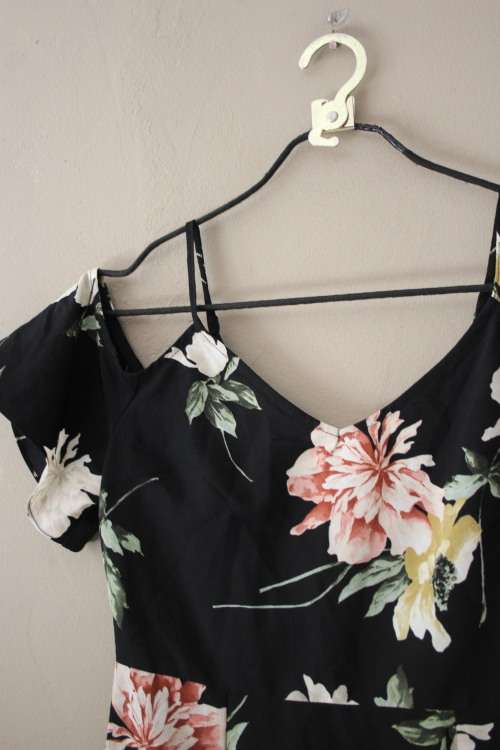 Black Floral Dress by Topshop (Small)