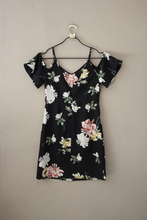 Black Floral Dress by Topshop (Small)