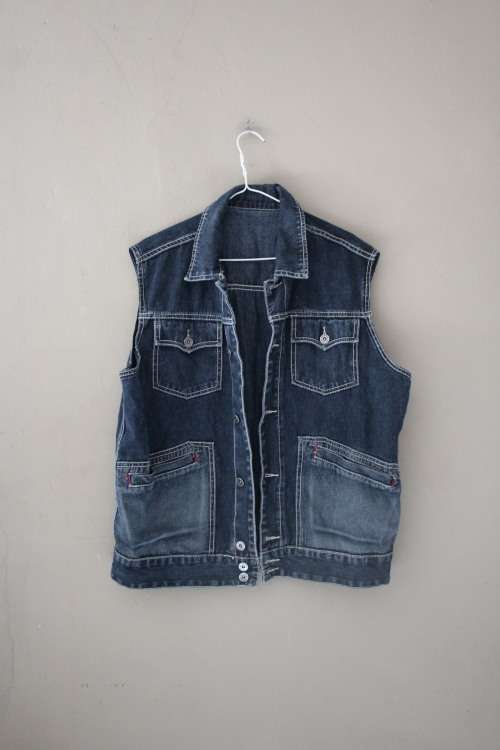 Vintage Dark Denim Vest (XL)