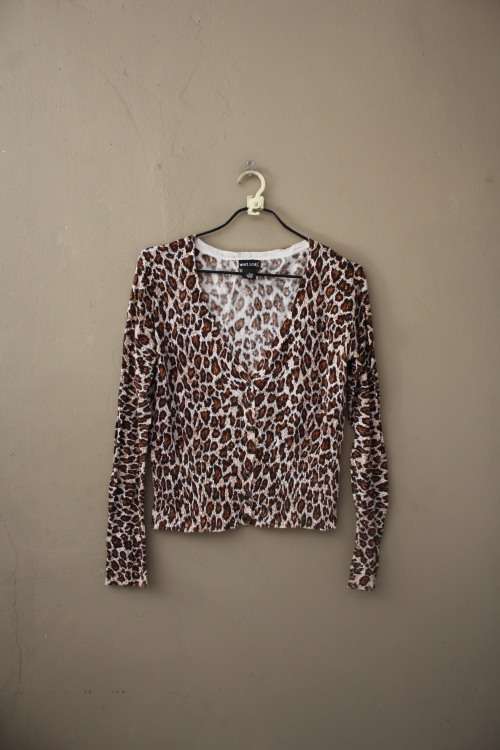 Vintage Animal Print Cardigan (Large)