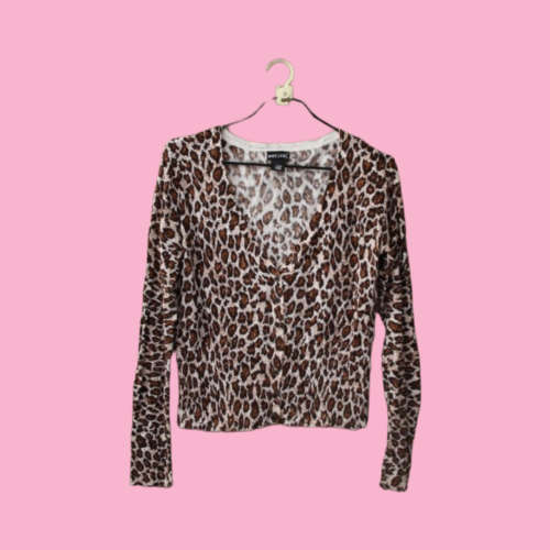 Vintage Animal Print Cardigan (Large)