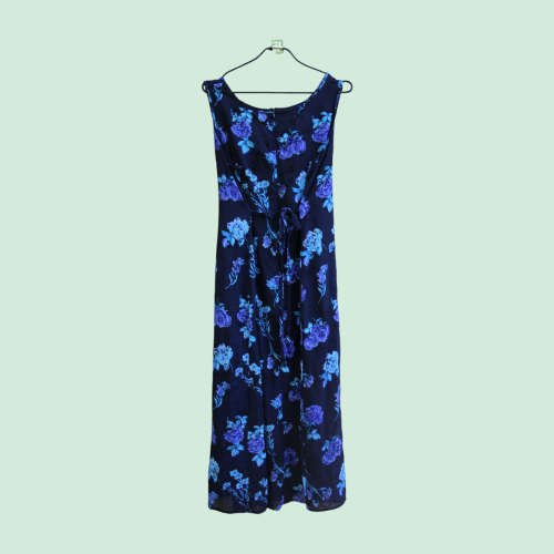 Vintage 90`s Blue Floral Maxi Dress (XL)