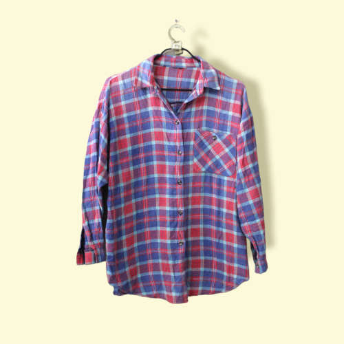 Vintage Red and Blue Flannel Shirt (XL)
