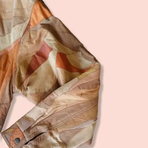 Vintage patchwork leather jacket (Large)
