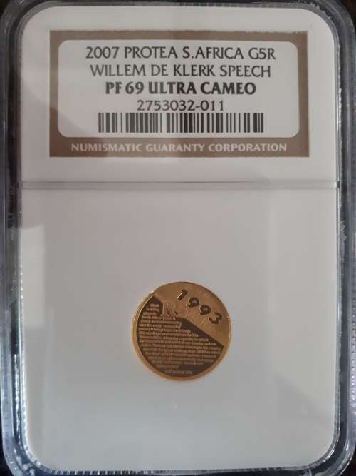 2007 Protea Willem De Klerk Speech PF69 Ultra Cameo