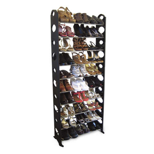 12 Tier Shoe Rack - BLACK / HOLDS 36 PAIRS SHOES
