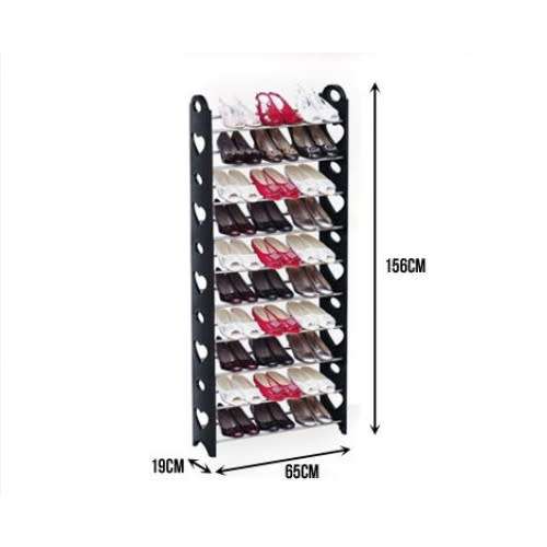 10 Tier Shoe Rack - BLACK