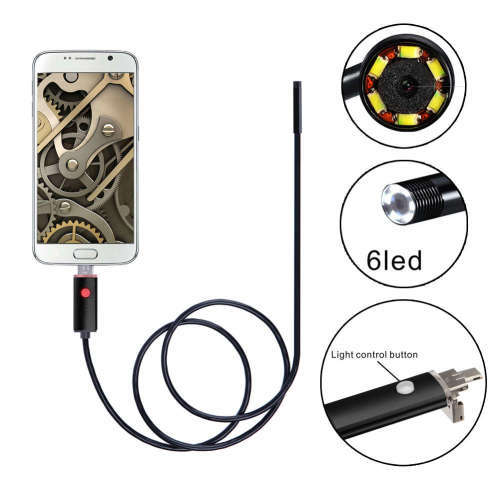 2M 6LED Android/PC Endoscope Waterproof Inspection Micro USB Wire HD Camera- 7MM
