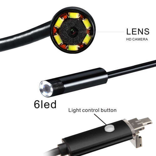 2M 6LED Android/PC Endoscope Waterproof Inspection Micro USB Wire HD Camera- 7MM
