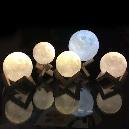 Color Changing Magical Moon Lamp + Wood Stand - 13CM
