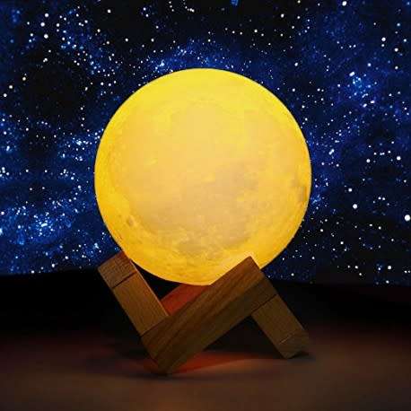 Color Changing Magical Moon Lamp + Wood Stand - 13CM