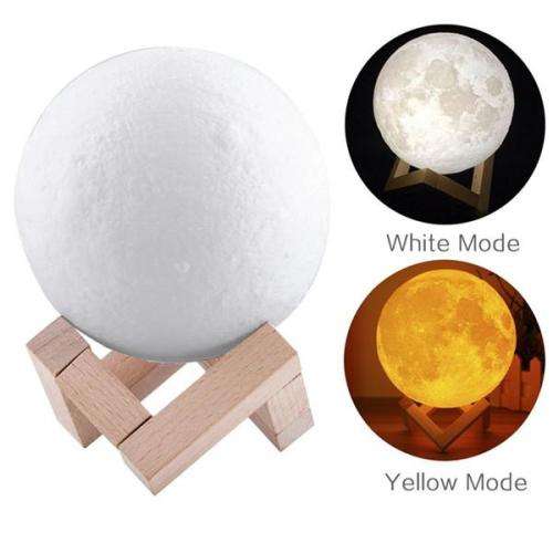Color Changing Magical Moon Lamp + Wood Stand - 13CM