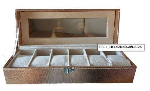 WATCH BOX / 6 SLOT / SHINY PEACH GOLD