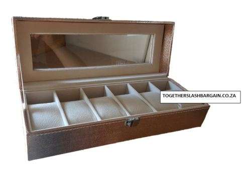 WATCH BOX / 6 SLOT / SHINY PEACH GOLD