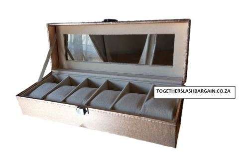 WATCH BOX / 6 SLOT / SHINY PEACH GOLD