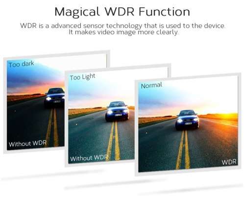 CAR DASH CAM Dual Lens 4 inch Full HD 1080p Parking Monitor WDR Night Vision includes Rear View cam