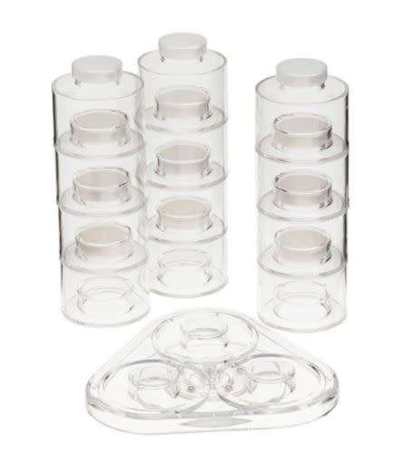 12 Bottles Plastic Stackable Spice Rack Carousel (Transparent)