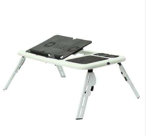 Portable Laptop Desk / Adjustable Folding Laptop Table / E-Table With Tray Cooling fan
