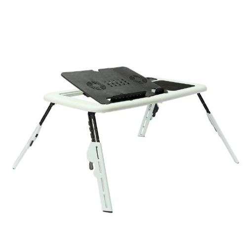 Portable Laptop Desk / Adjustable Folding Laptop Table / E-Table With Tray Cooling fan