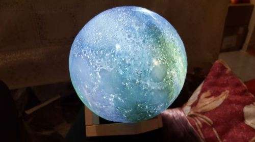 Color Changing SPACE Moon Lamp + Wood Stand - 13CM