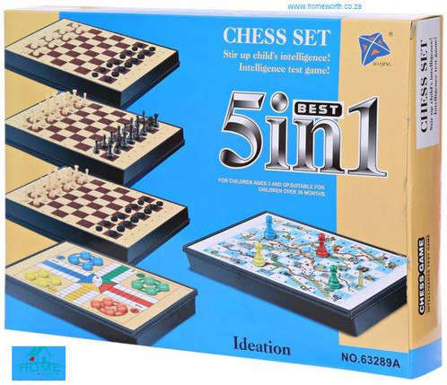 CHESS SET / 5 IN 1 GAMES / STIR UP CHILDS INTELLIGENCE