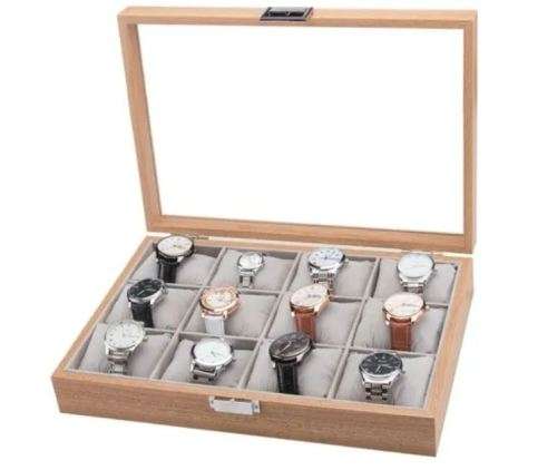 WATCH BOX 12 SLOT - OAKPINE REAL SOLID WOOD