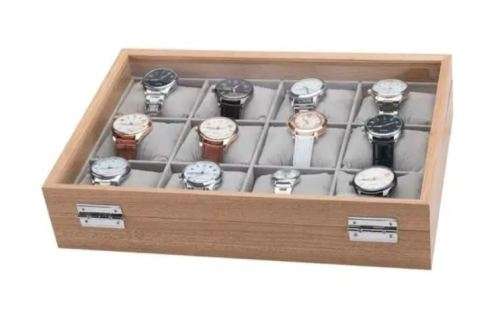 WATCH BOX 12 SLOT - OAKPINE REAL SOLID WOOD