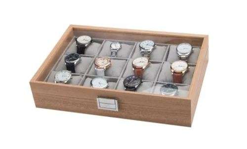 WATCH BOX 12 SLOT - OAKPINE REAL SOLID WOOD