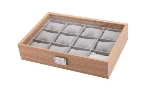 WATCH BOX 12 SLOT - OAKPINE REAL SOLID WOOD