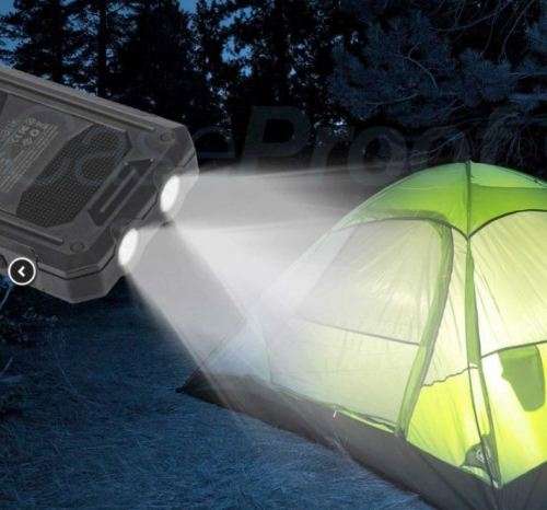 13000mAh Solar Power Bank Dual USB Battery Charger Portable Flashlight Compass BLACK