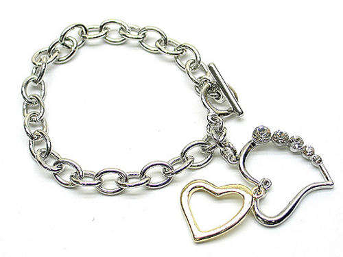 ELEGANT TWIN HEART BRACELET WITH AUSTRIAN CRYSTALS